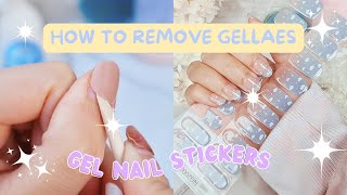 How To Remove Semicured Gel Nail Stickers  Gellae Tutorial [upl. by Shaine175]