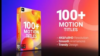 100 Motion Titles For Premiere Pro Easy customization Change colors fonts size tracking and more [upl. by Talley]