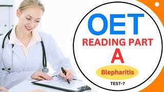 Blepharitis OET Reading PartA  Test With Answers [upl. by Ydnec]