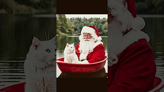 Cat and santa helping childrens ❤️🥰 youtubeshorts ytshorts cat cutecat pet viralvideo viral [upl. by Arsuy312]