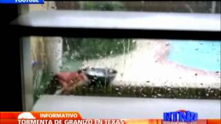 Video aficionado muestra cómo una impresionante lluvia de granizo azotó en Texas [upl. by Tiduj80]