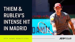 INTENSE Thiem amp Rublev Madrid Practice [upl. by Bourne54]