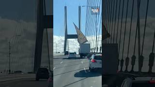 Highspeed winds rip roof off truck on BC bridge BCStorm 🚚 [upl. by Laenej]