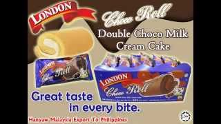 London Choco Roll Double Choco Milk Cream Cake  Hanyaw Malaysia Export To Philippines [upl. by Norven]