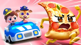 Police and Runaway Pizza  Police Rescue  Sharing is Caring  Nursery Rhymes amp Kids Songs  BabyBus [upl. by Delastre880]