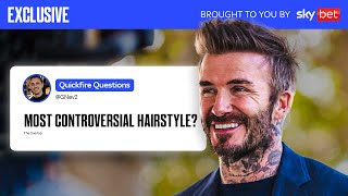 David Beckham’s 29 Questions With Gary Neville  Overlap Xtra [upl. by Elleirb]