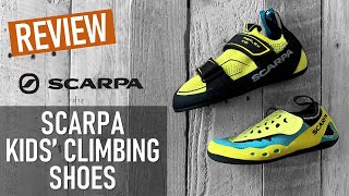 Review Scarpa Kids Climbing Shoes  Piki Junior and Reflex V Junior [upl. by Katha]