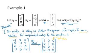 Linear Algebra Example Span Questions [upl. by Samtsirhc]