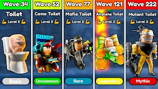 😱BASIC TOILET vs CAMO vs MAFIA vs AIRPLANE vs MUTANT😱 in ENDLESS MODE🔥  Toilet Tower Defense [upl. by Tanaka665]