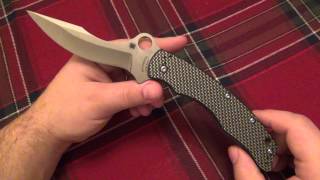 Knife Review  Spyderco quotSzaboquot C146CFP Huge Defensive Folder [upl. by Eelatan]