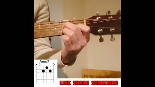 Amaj7 guitar chord shorts ytshorts fypshorts viralshort trending reels music like subscribe [upl. by Dirgis]