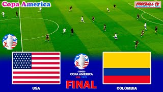 USA vs COLOMBIA  Final  Copa America 2024  Full Match All Goals  eFootball PES Gameplay [upl. by Anait853]