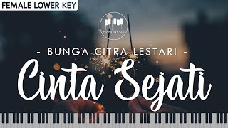 Bunga Citra Lestari  Cinta Sejati Female Lower Key Karaoke Piano [upl. by Odarbil]