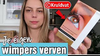 EIGEN WIMPERS VERVEN  KRUIDVAT  DIY  Bransus wimper en wenkbrauwverf REVIEW [upl. by Giffie]