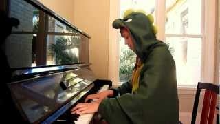 Lara plays the Jurassic Park theme as a dinosaur piano cover [upl. by Anihta]