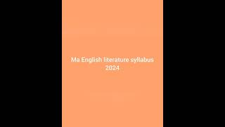 ma english literature syllabus mjpru short video [upl. by Myer]