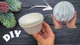 Create Christmas Ornaments with Just Cupcake Liners [upl. by Elletnahc]