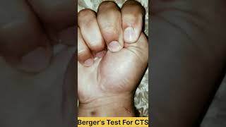 Bergers Test For Carpal Tunnel Syndrome 😍  Physio Cure [upl. by Cates531]