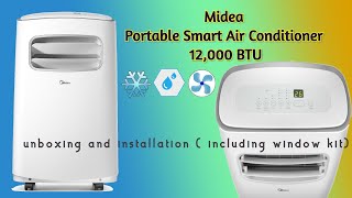 MIDEA Portable Smart Air Conditioner 12000BTU unboxing and installation [upl. by Joh738]