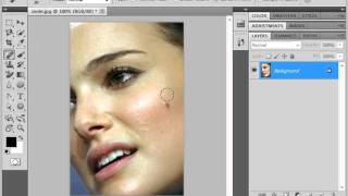 Photoshop CS5 Tutorial The Spot Healing Brush Tool Adobe Training Lesson 1418 [upl. by Oibirot]