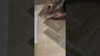 Double herringbone scribe  How to herringbone herringbone flooring lvt skills diy [upl. by Aryk]