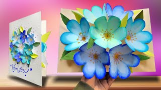 DIY Flower Pop up Card  Paper Crafts  DIY Pop up Card  Handmade craft [upl. by Delores]