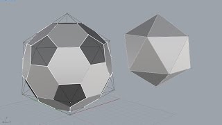 Truncated icosahedron starting from the icosahedron  Rhino [upl. by Elahcar]