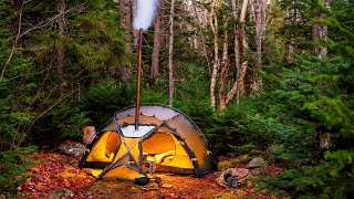 Hot Tent Camping In Cold Temperatures [upl. by Lionello]