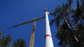 Wind farm Hohenlochen  Enercon E138 EP3  Part3 Rotor blade lift [upl. by Aliemaj]