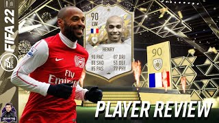 BEST ICON WINGER IN FIFA 22 90 MID ICON HENRY PLAYER REVIEW FIFA 22 ULTIMATE TEAM [upl. by Goodhen416]