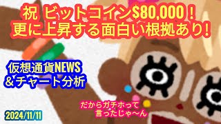 【仮想通貨市場はまだまだ上昇するという興味深い根拠とは？！】本日の相場分析は「BTC・ETH・SOL・NEAR・RENDER・GRT・JMY・他アルトコイン15種」20241111 [upl. by Dionis618]