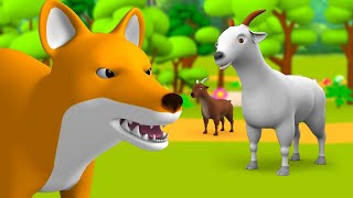 Bhediya aur Bakri 3D Animated Hindi Moral Stories for Kids भेड़िया और तीन बकरियां कहानी Kids Tales [upl. by Adala]