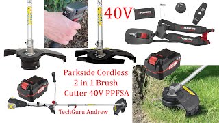 Parkside Cordless 2 in 1 Brush Cutter 40V PPFSA 40Li A1 TESTING [upl. by Allebram]