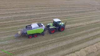 Strohballenpressen mit Claas Power HD DJI [upl. by Normalie421]