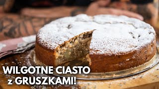 Przepis na wilgotne CIASTO z GRUSZKAMI 🍐 Idealne na jesień  WegeTuba [upl. by Gothurd]