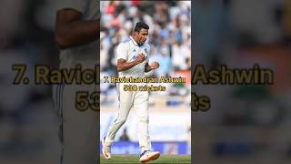 Top 10 most wickets in test cricket history cricket cricketshorts shorts rcb csk jadeja [upl. by Yorled920]