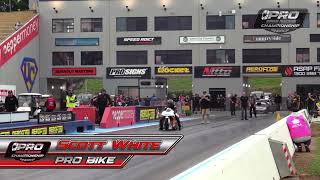 Scott White Pro Stock Motorcycle 868 NDRC Round 1 Sydney [upl. by Gar]