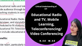 Educational Radio and TV Mobile Learning Teleconferencing Video Conferencing  ICT [upl. by Youlton]