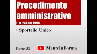 Procedimento amministrativo  Ln 2411990 Parte 32  Sportello Unico [upl. by Nodababus]