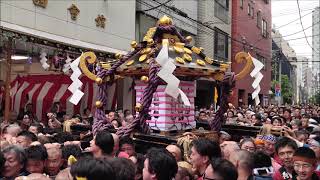 三社祭【喧嘩・乱闘・怒号・救急車】 渡御～宮入り 2024年浅草神社例大祭 本社神輿 5月19日 東京都台東区 木遣り三本締め [upl. by Humpage]