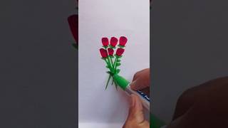 How to draw a bunch of roses🌹creative easyart artshorts [upl. by Tann]