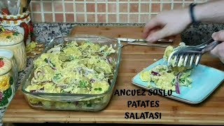 ANÇUEZ SOSLU PATATES SALATASI  SALATALAR [upl. by Annmaria]