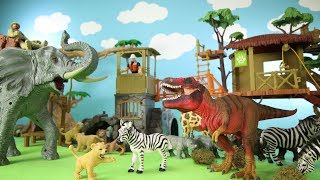 Animal Planet Zoo Animals Wildlife Toy Treehouse Playset  Fun Animals Toys Video For Kids [upl. by Winny]