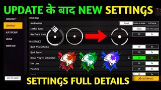 FREE FIRE NEW SETTINGS AFTER UPDATE  FREE FIRE NEW SETTINGS  HELPING GAMER [upl. by Nellac]