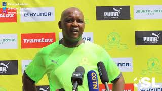 Pitso Mosimane Talks to the Media Ahead of AbsaPrem Clash with Orlando Pirates [upl. by Vivi689]