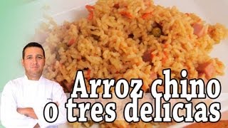 Arroz chino o arroz tres delicias  Recetas de cocina [upl. by Ahsahtan]