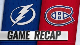 Lehkonen helps Canadiens top Lightning 42 [upl. by Frank]