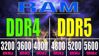 3200 MHz vs 3600 MHz vs 4000 MHz vs 4800MHz vs 5200MHz vs 5600MHz  DDR4 vs DDR5  RAM TEST [upl. by Ramirol150]