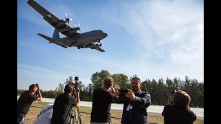 F16 i C130 Hercules lądują na drodze wojewódzkiej DOL ROUTE 604 [upl. by Laamaj450]