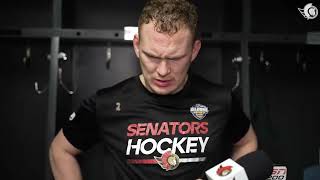 Travis Hamonic Brady Tkachuk Travis Green Postgame Media vs LAK [upl. by Atekan]